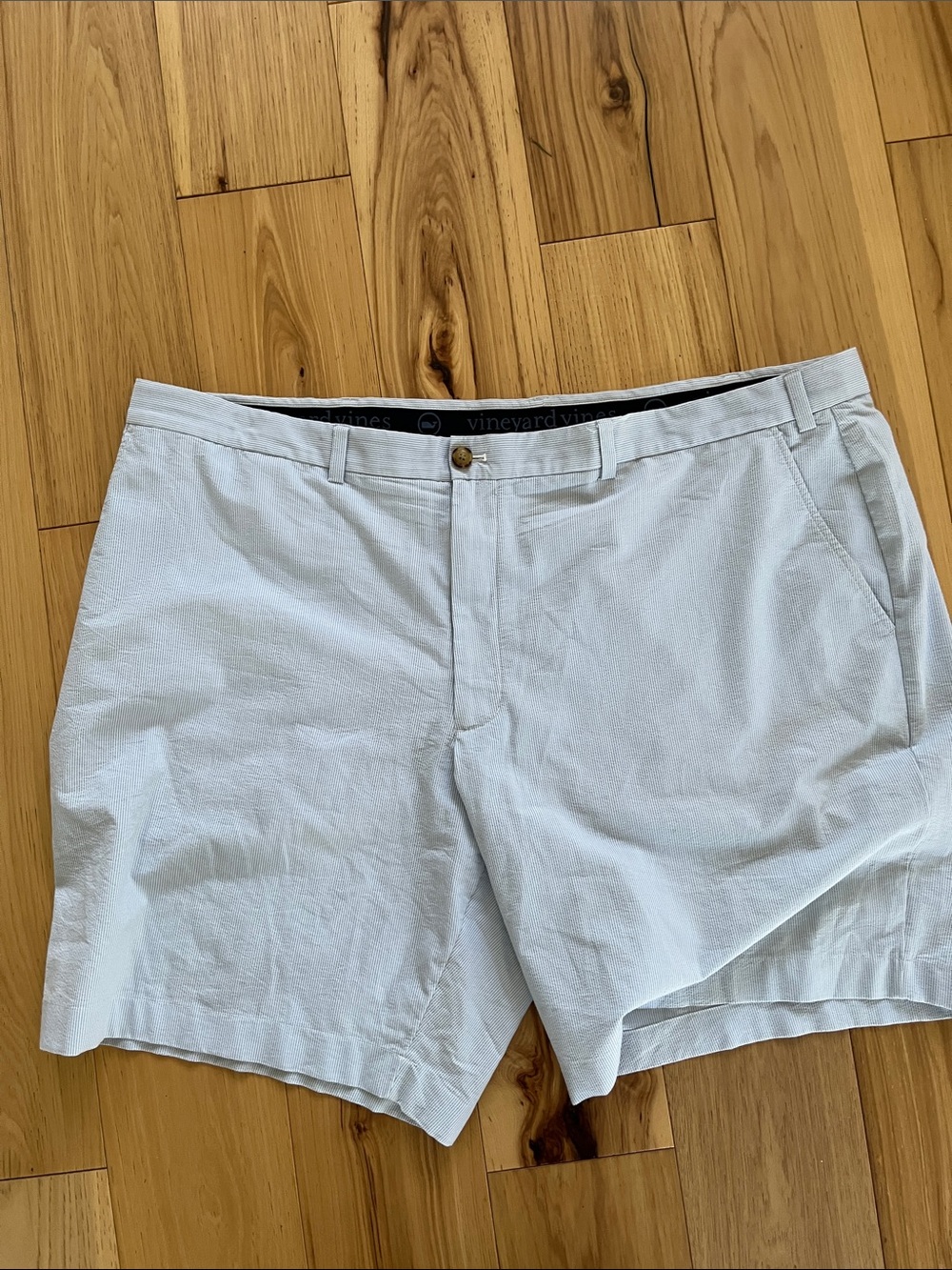 Mens Big & Tall Vineyard Vines light blue striped on the go shorts size 48B
